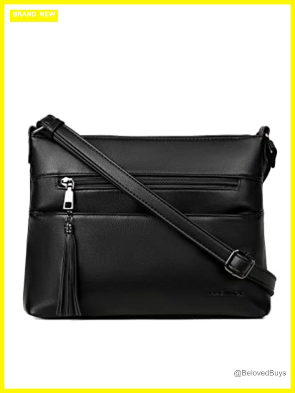 Medium Vegan Leather Crossbody Purse with Adjustable Strap, Zippered